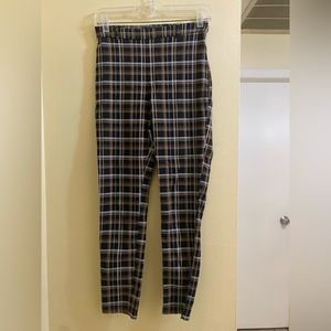 Stripped/plaid brown pants